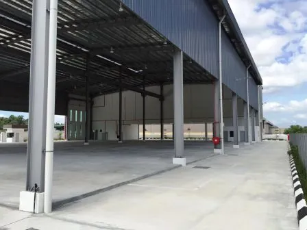Completed warehouse structure and loading frontage