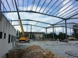 Factory extension steelwork