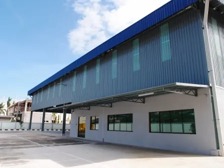 Extended industrial building exterior