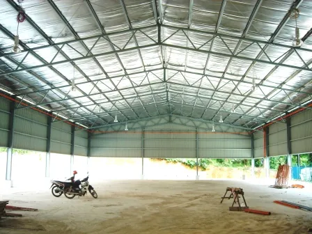 Completed steel-framed workshop interior