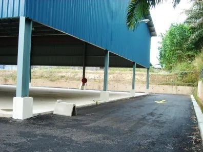 Covered industrial loading area