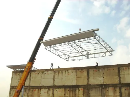 Lifted roof-truss installation