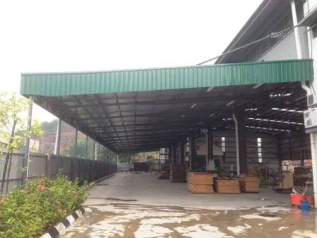Covered industrial storage canopy