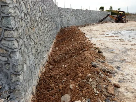 Completed retaining wall